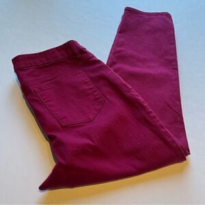 Chico's Perfect Stretch Jeans Girlfriend Slim Leg Ankle Size 2 Cranberry